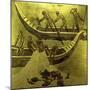 A Lacquered Panel Depicting Fishermen Drawing their Nets-Jean Dunand-Mounted Premium Giclee Print