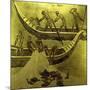 A Lacquered Panel Depicting Fishermen Drawing their Nets-Jean Dunand-Mounted Giclee Print