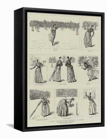 A Ladies' Cricket Match, Harrow Versus Pinner-George Du Maurier-Framed Stretched Canvas