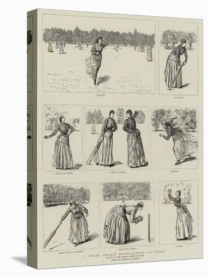 A Ladies' Cricket Match, Harrow Versus Pinner-George Du Maurier-Stretched Canvas