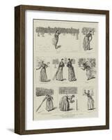 A Ladies' Cricket Match, Harrow Versus Pinner-George Du Maurier-Framed Giclee Print