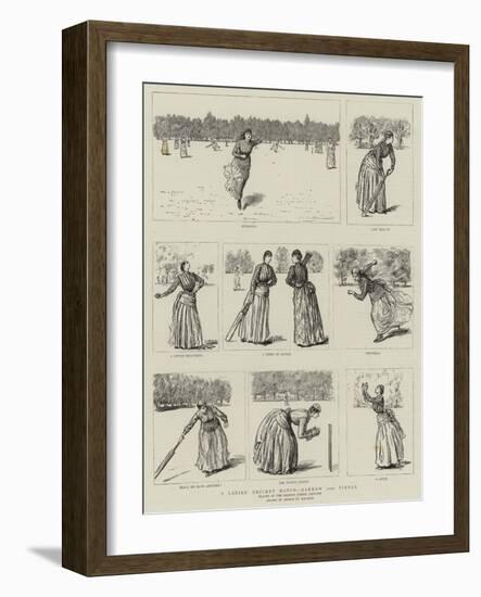 A Ladies' Cricket Match, Harrow Versus Pinner-George Du Maurier-Framed Giclee Print