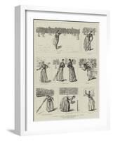 A Ladies' Cricket Match, Harrow Versus Pinner-George Du Maurier-Framed Giclee Print