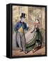 A Lady and a Gentleman by the Entrance to the Oxford Music Hall, Oxford St, Westminster, C1860-Concanen & Lee-Framed Stretched Canvas