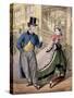 A Lady and a Gentleman by the Entrance to the Oxford Music Hall, Oxford St, Westminster, C1860-Concanen & Lee-Stretched Canvas