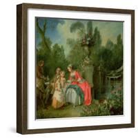 A Lady and a Gentleman in the Garden with Two Children c. 1742-Nicolas Lancret-Framed Giclee Print