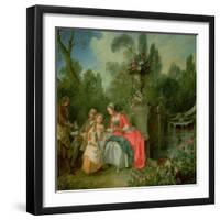 A Lady and a Gentleman in the Garden with Two Children c. 1742-Nicolas Lancret-Framed Giclee Print