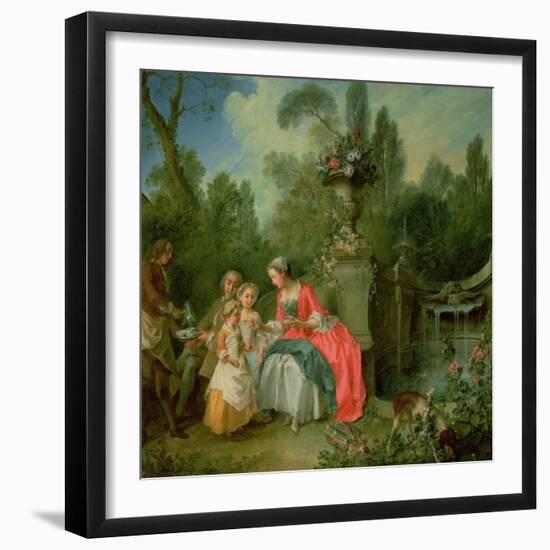 A Lady and a Gentleman in the Garden with Two Children c. 1742-Nicolas Lancret-Framed Giclee Print