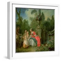 A Lady and a Gentleman in the Garden with Two Children c. 1742-Nicolas Lancret-Framed Giclee Print