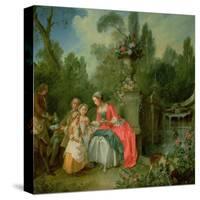 A Lady and a Gentleman in the Garden with Two Children c. 1742-Nicolas Lancret-Stretched Canvas