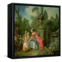 A Lady and a Gentleman in the Garden with Two Children c. 1742-Nicolas Lancret-Framed Stretched Canvas