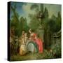 A Lady and a Gentleman in the Garden with Two Children c. 1742-Nicolas Lancret-Stretched Canvas