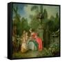 A Lady and a Gentleman in the Garden with Two Children c. 1742-Nicolas Lancret-Framed Stretched Canvas