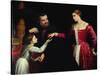 A Lady and Gentleman with their Daughter-Paris Bordone-Stretched Canvas