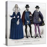 A Lady and Two Gentlemen in French Dress of 1605 (1882-188)-null-Stretched Canvas