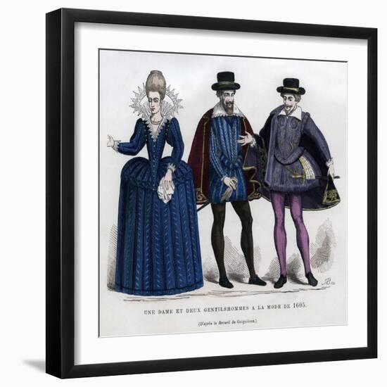 A Lady and Two Gentlemen in French Dress of 1605 (1882-188)-null-Framed Giclee Print