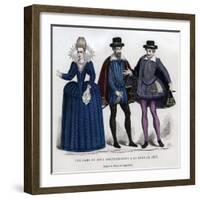 A Lady and Two Gentlemen in French Dress of 1605 (1882-188)-null-Framed Giclee Print