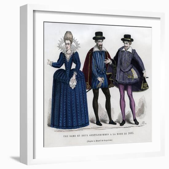 A Lady and Two Gentlemen in French Dress of 1605 (1882-188)-null-Framed Giclee Print