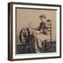 A Lady at a Spinning Wheel C1900-null-Framed Photographic Print