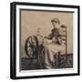 A Lady at a Spinning Wheel C1900-null-Framed Photographic Print
