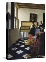 A Lady at the Virginal with a Gentleman (The Music Lesso), Ca 1662-Johannes Vermeer-Stretched Canvas