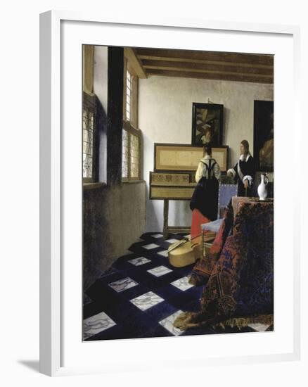 A lady at the virginals with a gentleman ('The Music Lesson'). Around 1662-Johannes Vermeer-Framed Giclee Print