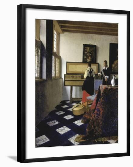 A lady at the virginals with a gentleman ('The Music Lesson'). Around 1662-Johannes Vermeer-Framed Giclee Print