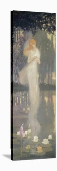 A Lady by a Pond-Albert Braut-Stretched Canvas