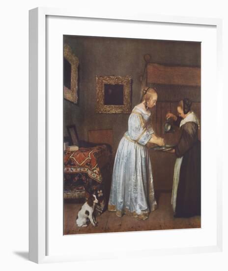 A Lady, Cleaning her Hands-Gerard Terborch-Framed Collectable Print