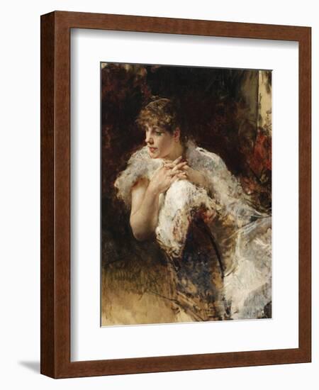 A Lady from Naples-Giuseppe De Nittis-Framed Premium Giclee Print