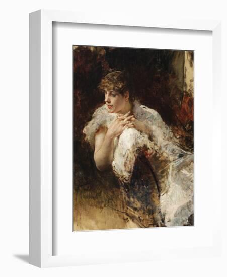 A Lady from Naples-Giuseppe De Nittis-Framed Premium Giclee Print