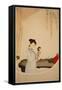 A Lady Gazing in the Mirror-Wu Changshuo-Framed Stretched Canvas