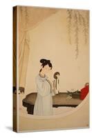 A Lady Gazing in the Mirror-Wu Changshuo-Stretched Canvas