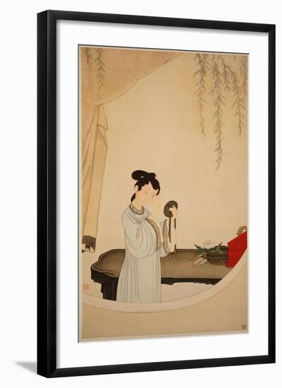 A Lady Gazing in the Mirror-Wu Changshuo-Framed Giclee Print