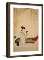 A Lady Gazing in the Mirror-Wu Changshuo-Framed Giclee Print