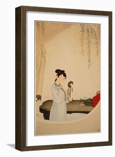 A Lady Gazing in the Mirror-Wu Changshuo-Framed Giclee Print