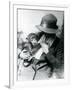 A Lady Holds a Young Chimpanzee at London Zoo, June 1922-Frederick William Bond-Framed Photographic Print