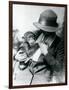 A Lady Holds a Young Chimpanzee at London Zoo, June 1922-Frederick William Bond-Framed Photographic Print