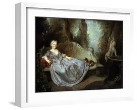 A Lady in a Garden, 18th Century-Nicolas Lancret-Framed Giclee Print