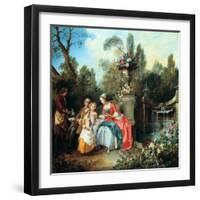 A Lady in a Garden Taking Coffee with Some Children, Probably 1742-Nicolas Lancret-Framed Giclee Print