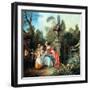 A Lady in a Garden Taking Coffee with Some Children, Probably 1742-Nicolas Lancret-Framed Giclee Print