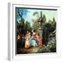 A Lady in a Garden Taking Coffee with Some Children, Probably 1742-Nicolas Lancret-Framed Giclee Print