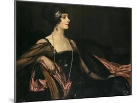 A Lady in Black: Portrait of Jean Ainsworth, Viscountess Massereene and Ferrard, 1917-Sir John Lavery-Mounted Giclee Print