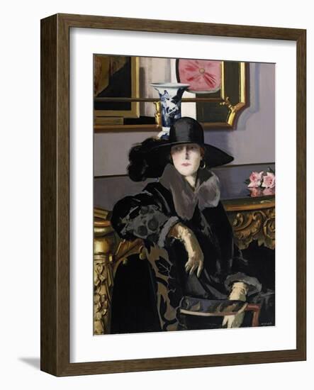 A Lady in Black-Francis Campbell Boileau Cadell-Framed Giclee Print