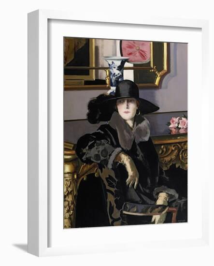 A Lady in Black-Francis Campbell Boileau Cadell-Framed Giclee Print