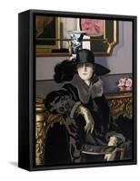 A Lady in Black-Francis Campbell Boileau Cadell-Framed Stretched Canvas