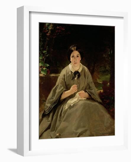 A Lady in Grey, 1859-Daniel Macnee-Framed Giclee Print