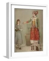 A Lady in Turkish Costume with Her Servant at the Hammam, Mid of the 18th C-Jean-Étienne Liotard-Framed Giclee Print