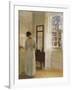 A Lady Looking in a Mirror by an Open Door-Carl Holsoe-Framed Giclee Print