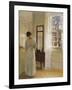 A Lady Looking in a Mirror by an Open Door-Carl Holsoe-Framed Giclee Print